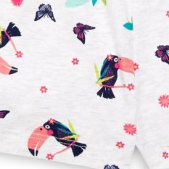 Bob Der Bar Girl's 2T White Printed Toucan Shorts - Picture 3 of 3